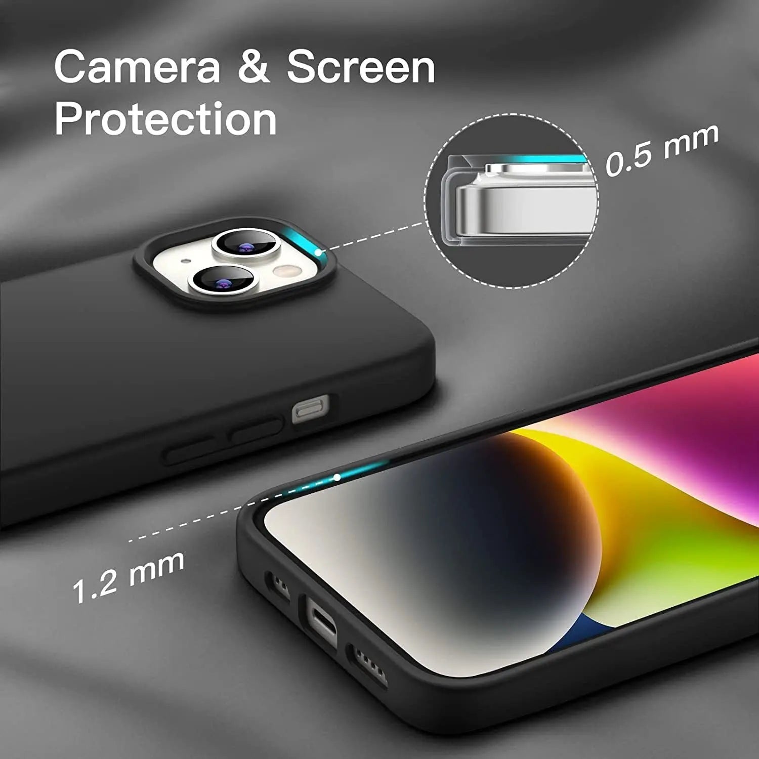 Case for Iphone 11 12 13 14 15 16 Pro Max XS XR Colour Shockproof Silicone Cover