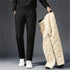 Winter Mens Fleece Lined Sweatpants Warm Thickened Oversized Ski Snow Pants Outdoor Water Proof Joggers Streetwear Men Trousers