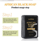 100g African Black Soap with Shea Butter – Moisturizing, Deep-Cleansing Acne Treatment Bar for Clear, Glowing Skin