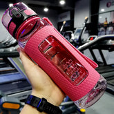💧 2L Large Capacity Sports Water Bottle with Straw – Time Marker, Leak-Proof, Portable Hydration Jug