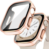 Apple Watch Tempered Glass + Bumper Case – Full Coverage Screen Protector for Series 9/8/7/SE/6/5/4 (45/44/41/40mm)