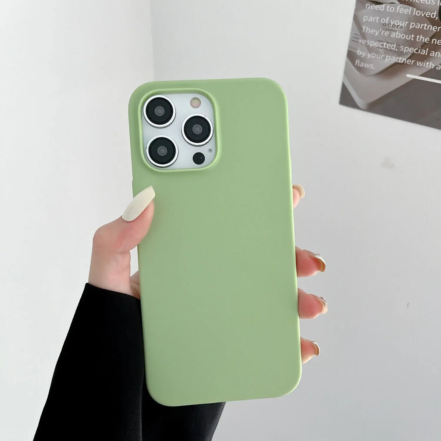 Case for Iphone 11 12 13 14 15 16 Pro Max XS XR Colour Shockproof Silicone Cover