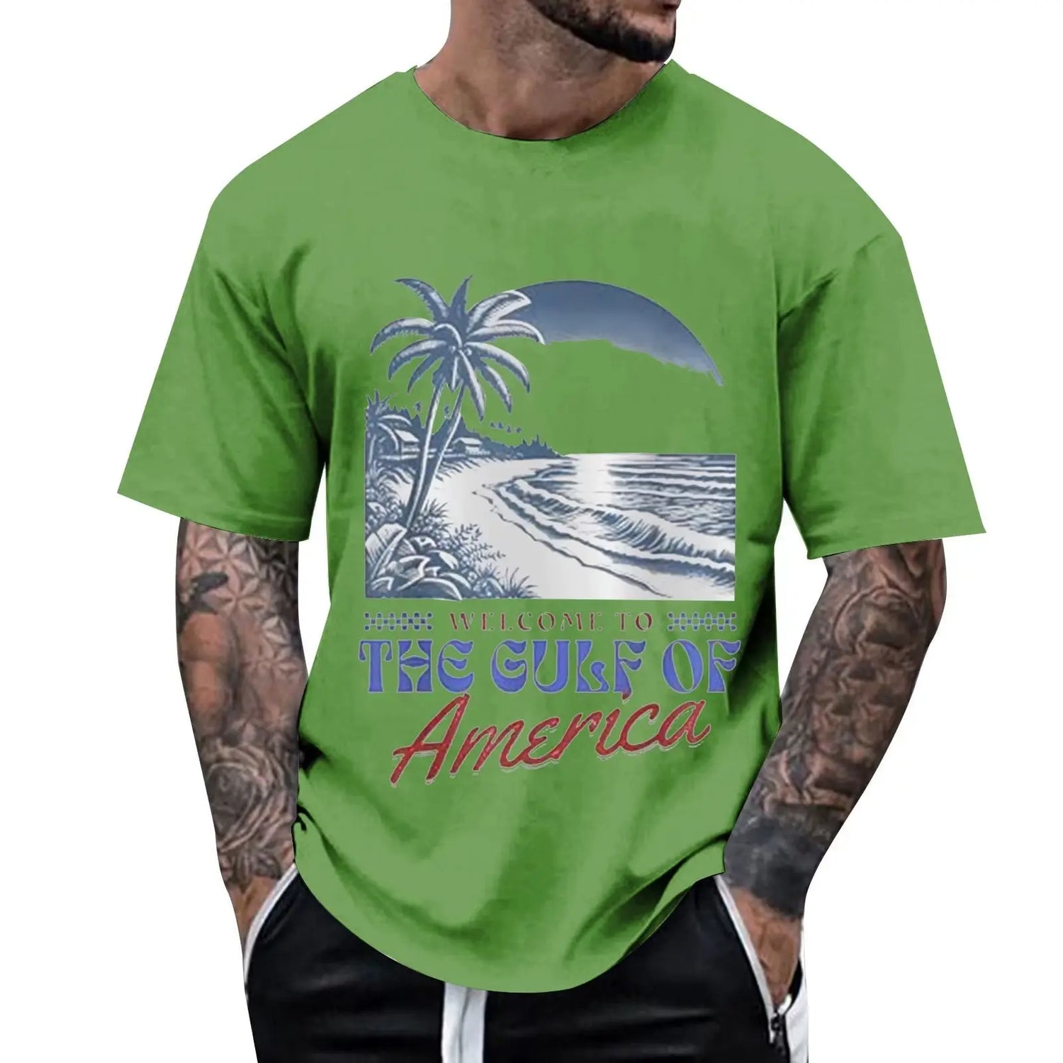 Welcome to the Gulf of America T Shirt Men T-Shirt Clothes Short Sleeve Tshirts Beach Tee Tops Male Clothes 2025 Summer