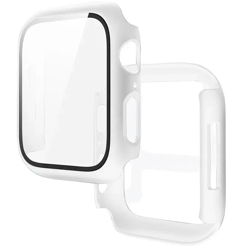 Apple Watch Tempered Glass + Bumper Case – Full Coverage Screen Protector for Series 9/8/7/SE/6/5/4 (45/44/41/40mm)