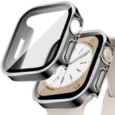 Apple Watch Tempered Glass + Bumper Case – Full Coverage Screen Protector for Series 9/8/7/SE/6/5/4 (45/44/41/40mm)