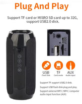 Waterproof Portable Bluetooth Speaker – Wireless Subwoofer with AUX, FM, and Music Center Features