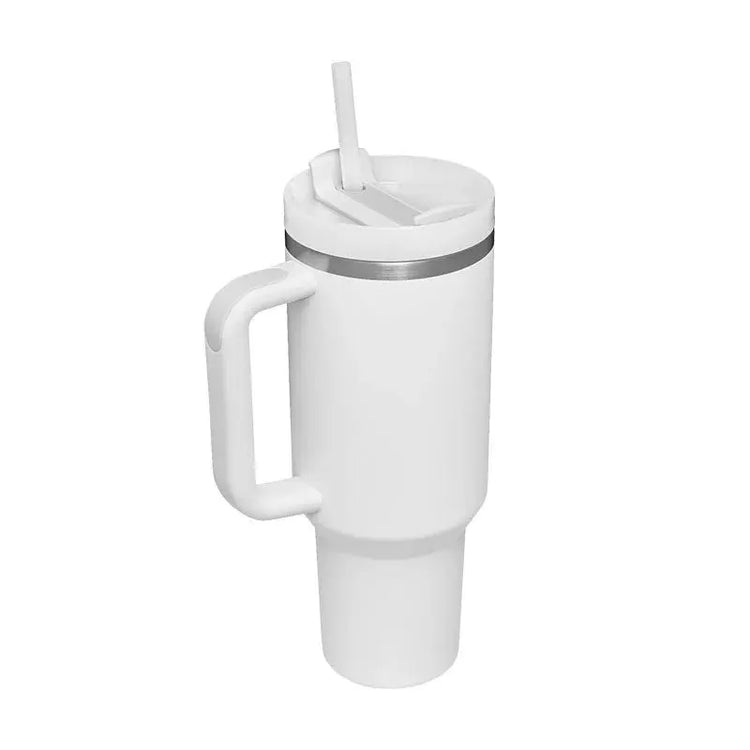 40 Oz Tumbler with Handle Straw Insulated, Stainless Steel Spill Proof Vacuum Coffee Cup Tumbler with Lid Tapered Mug Gifts for Valentine Lover Suitable for Car Gym Office Travel