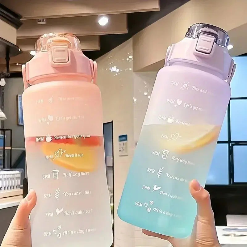 💧 2L Large Capacity Sports Water Bottle with Straw – Time Marker, Leak-Proof, Portable Hydration Jug Stay fully hydrated from sunrise to sunset with this ultra-convenient 2L water bottle – perfect for fitness, travel, and daily hydration goals!
