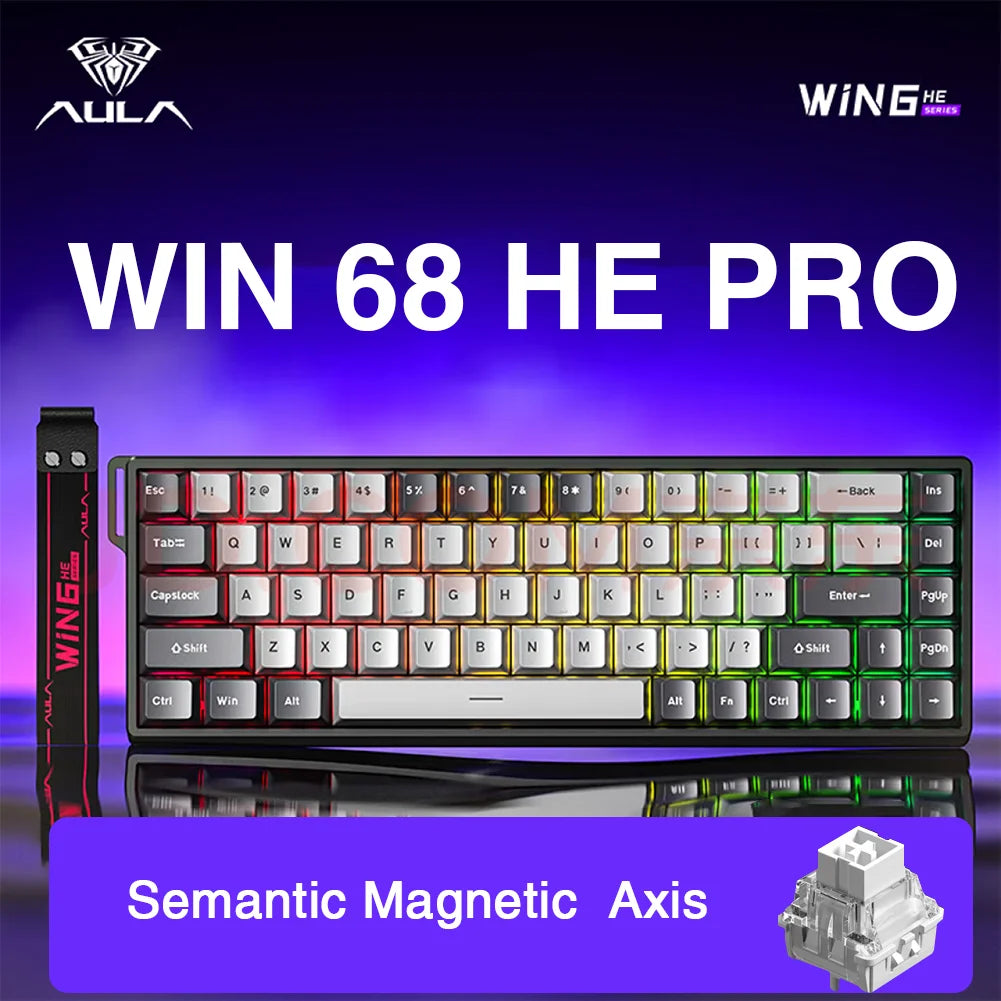 WIN60 WIN68 HE Esports Magnetic Switch Keyboard Rapid Trigger 8K Return RGB Hotswap 60% 68% Custom Game Keyboard