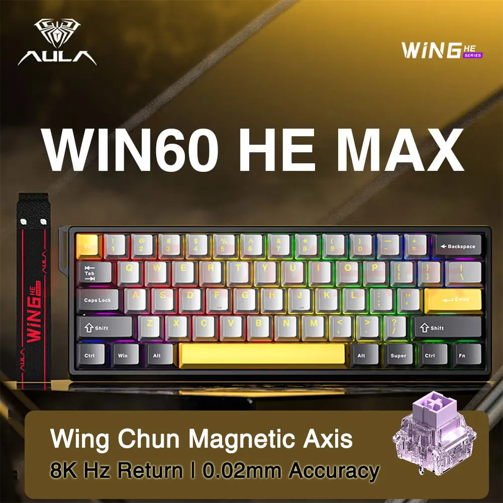 WIN60 WIN68 HE Esports Magnetic Switch Keyboard Rapid Trigger 8K Return RGB Hotswap 60% 68% Custom Game Keyboard