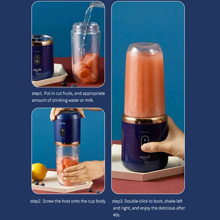 Portable USB Electric Juicer Cup – 6-Blade Mini Blender