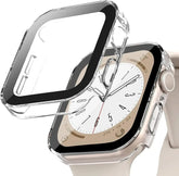Apple Watch Tempered Glass + Bumper Case – Full Coverage Screen Protector for Series 9/8/7/SE/6/5/4 (45/44/41/40mm)