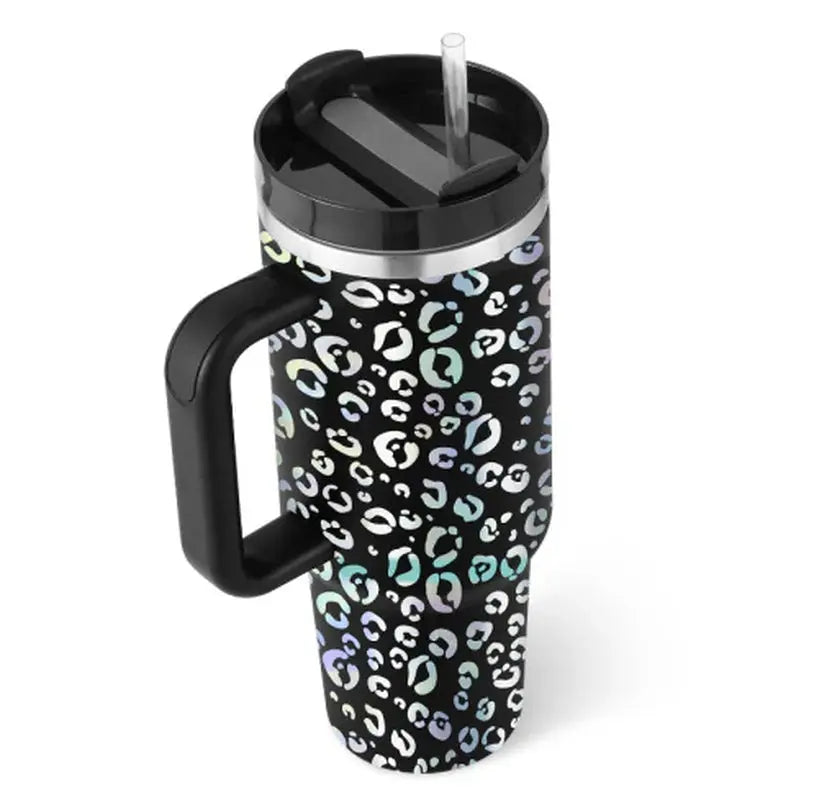 40 Oz Tumbler with Handle Straw Insulated, Stainless Steel Spill Proof Vacuum Coffee Cup Tumbler with Lid Tapered Mug Gifts for Valentine Lover Suitable for Car Gym Office Travel