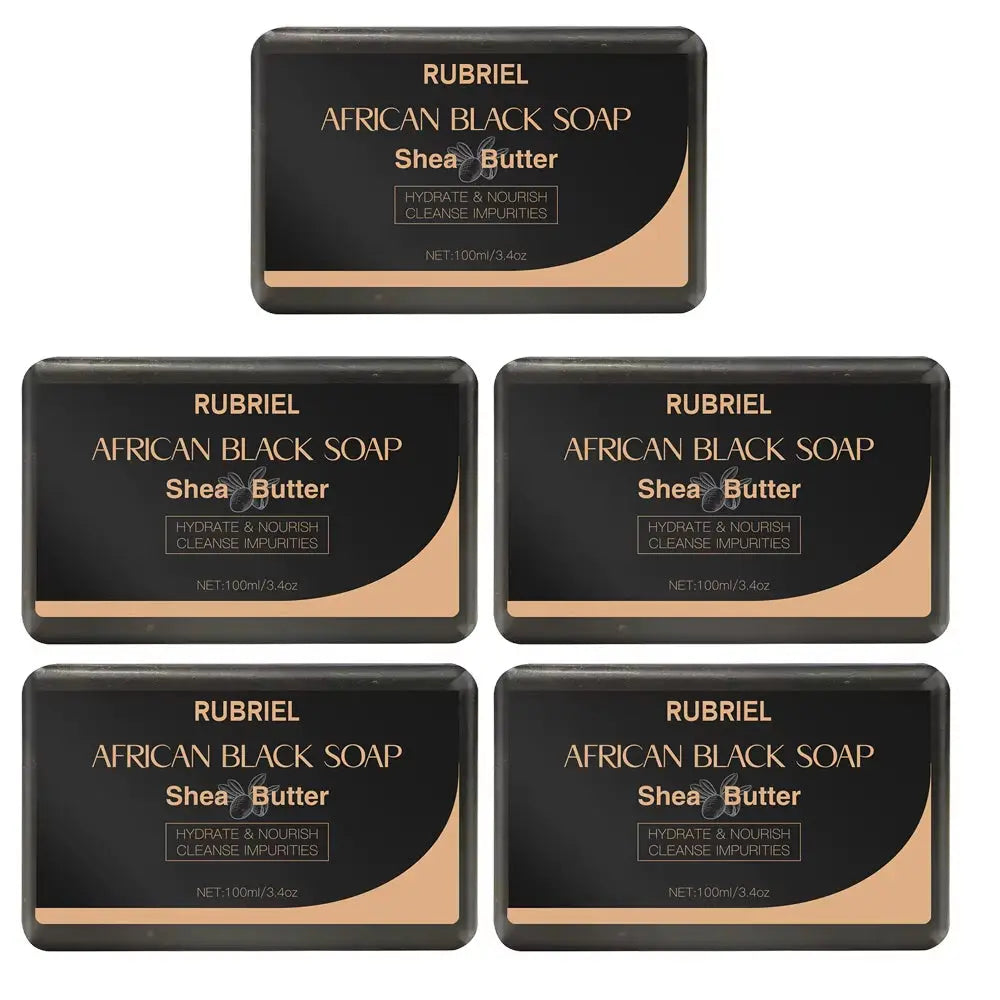 100g African Black Soap with Shea Butter – Moisturizing, Deep-Cleansing Acne Treatment Bar for Clear, Glowing Skin