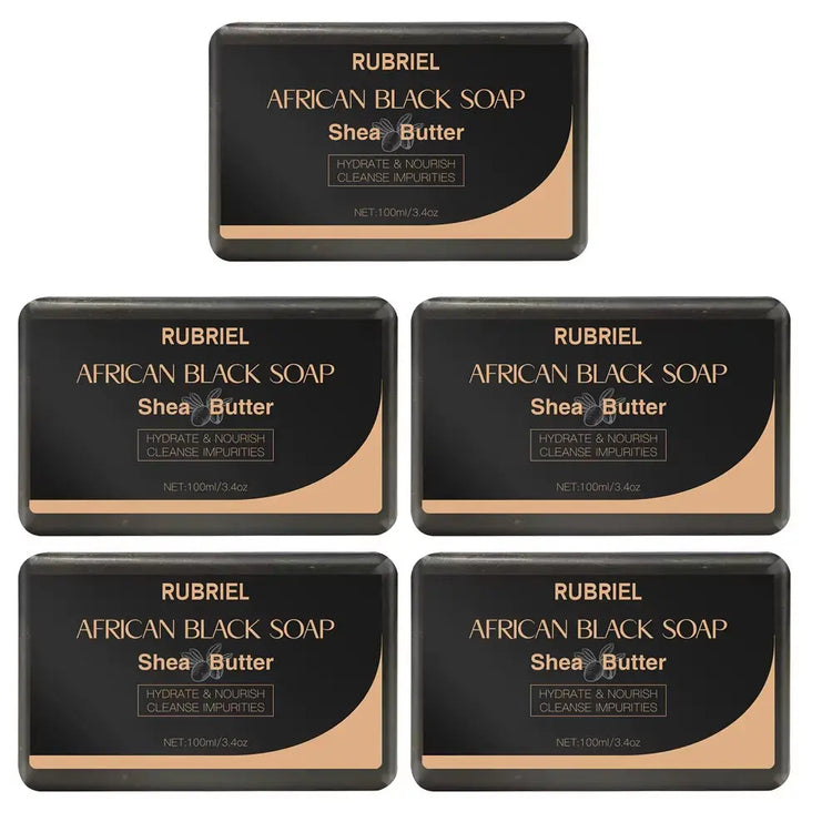 100g African Black Soap with Shea Butter – Moisturizing, Deep-Cleansing Acne Treatment Bar for Clear, Glowing Skin