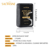 100g African Black Soap with Shea Butter – Moisturizing, Deep-Cleansing Acne Treatment Bar for Clear, Glowing Skin
