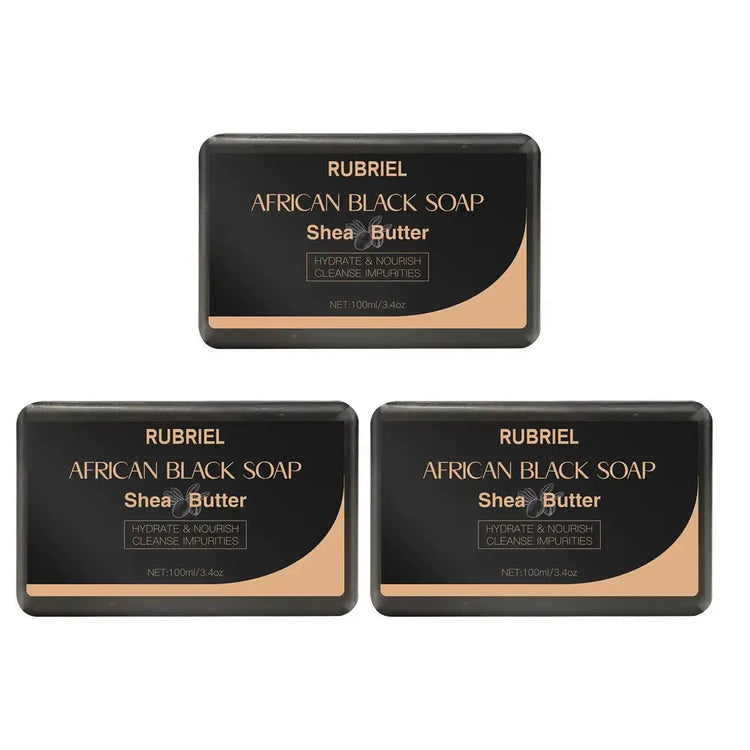 100g African Black Soap with Shea Butter – Moisturizing, Deep-Cleansing Acne Treatment Bar for Clear, Glowing Skin