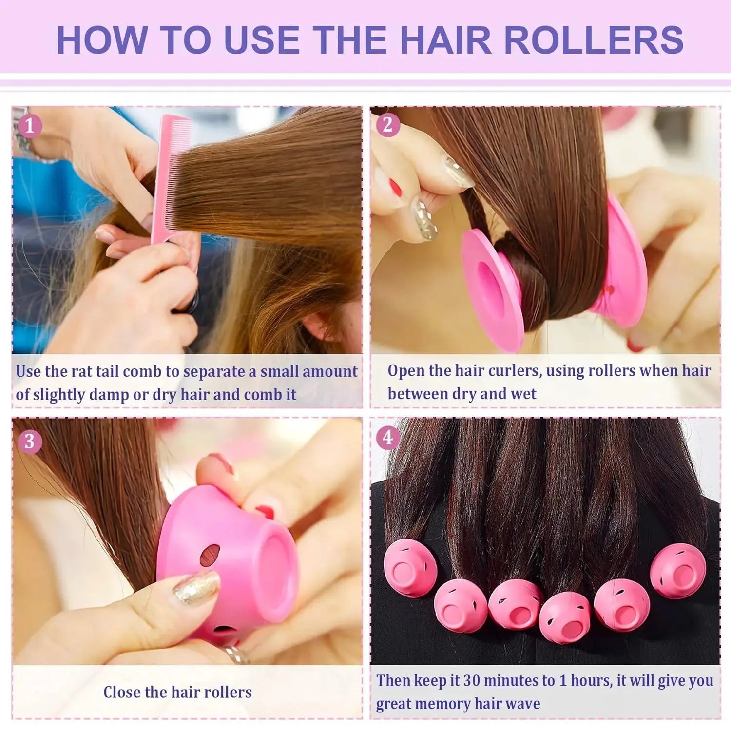  41‑piece silicone bell curler set with wig net