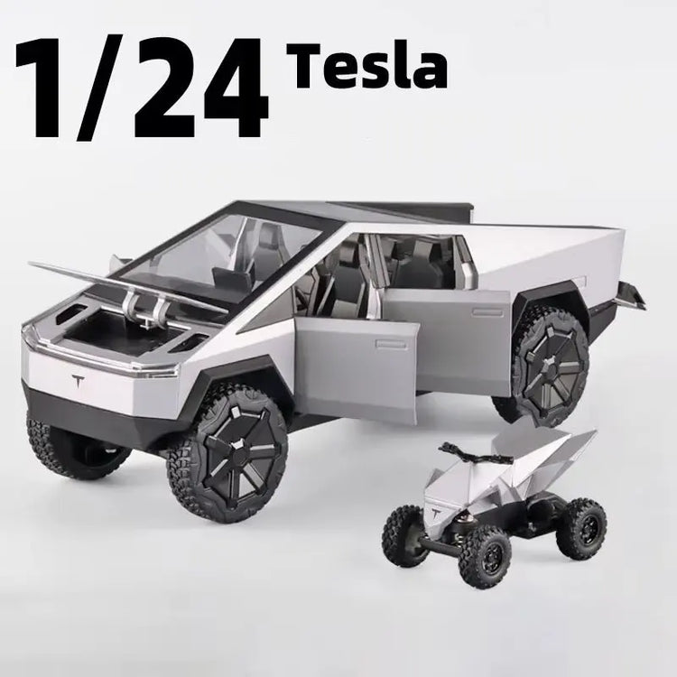 Tesla Cybertruck Pickup with Motorcycle 