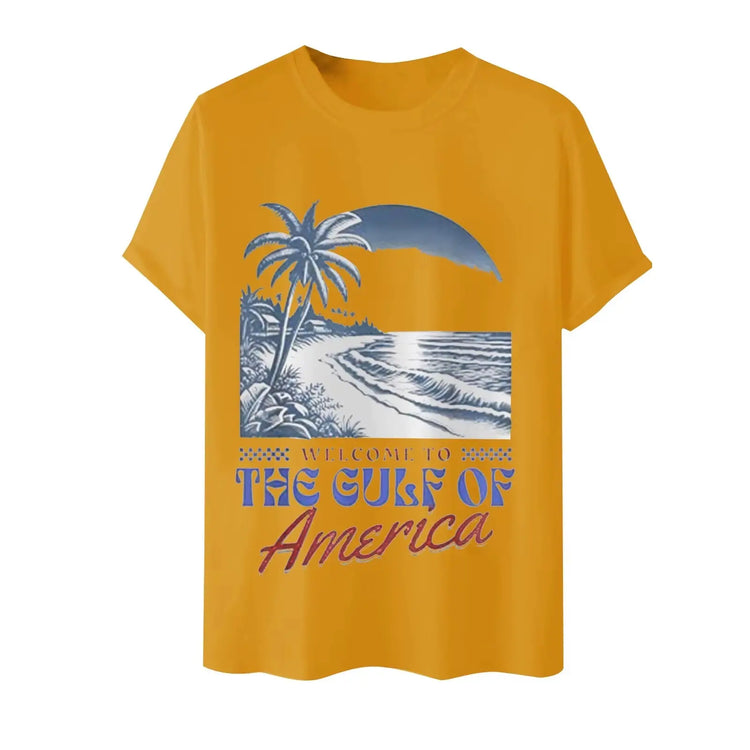 Welcome to the Gulf of America T Shirt Men T-Shirt Clothes Short Sleeve Tshirts Beach Tee Tops Male Clothes 2025 Summer