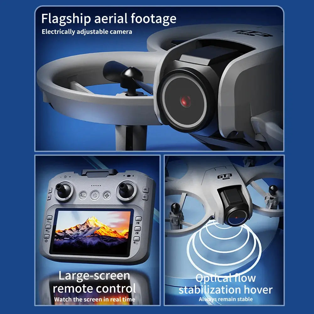 NEW GT3 GPS 8K Drone – Dual Camera, 5G WiFi, Obstacle Avoidance, Foldable Quadcopter