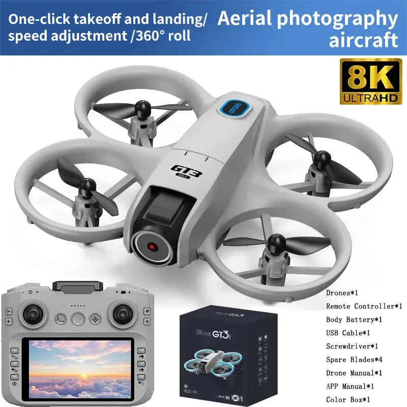 NEW GT3 GPS 8K Drone – Dual Camera, 5G WiFi, Obstacle Avoidance, Foldable Quadcopter