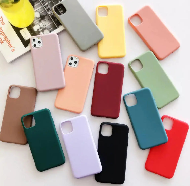 Case for Iphone 11 12 13 14 15 16 Pro Max XS XR Colour Shockproof Silicone Cover