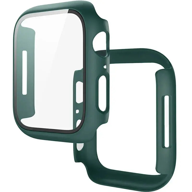 Apple Watch Tempered Glass + Bumper Case – Full Coverage Screen Protector for Series 9/8/7/SE/6/5/4 (45/44/41/40mm)