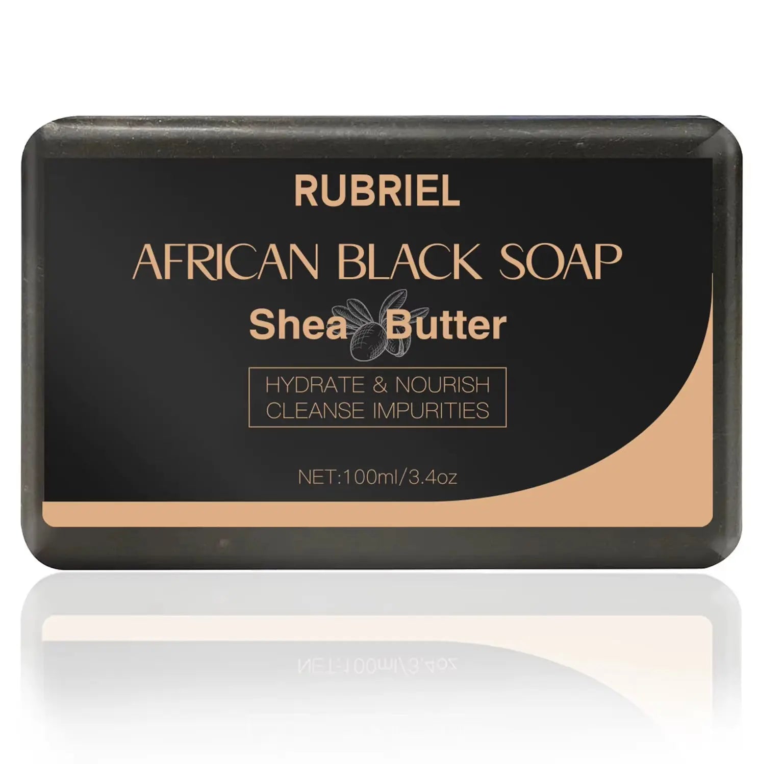 100g African Black Soap with Shea Butter – Moisturizing, Deep-Cleansing Acne Treatment Bar for Clear, Glowing Skin
