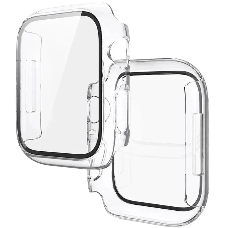 Apple Watch Tempered Glass + Bumper Case – Full Coverage Screen Protector for Series 9/8/7/SE/6/5/4 (45/44/41/40mm)