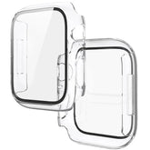 Apple Watch Tempered Glass + Bumper Case – Full Coverage Screen Protector for Series 9/8/7/SE/6/5/4 (45/44/41/40mm)