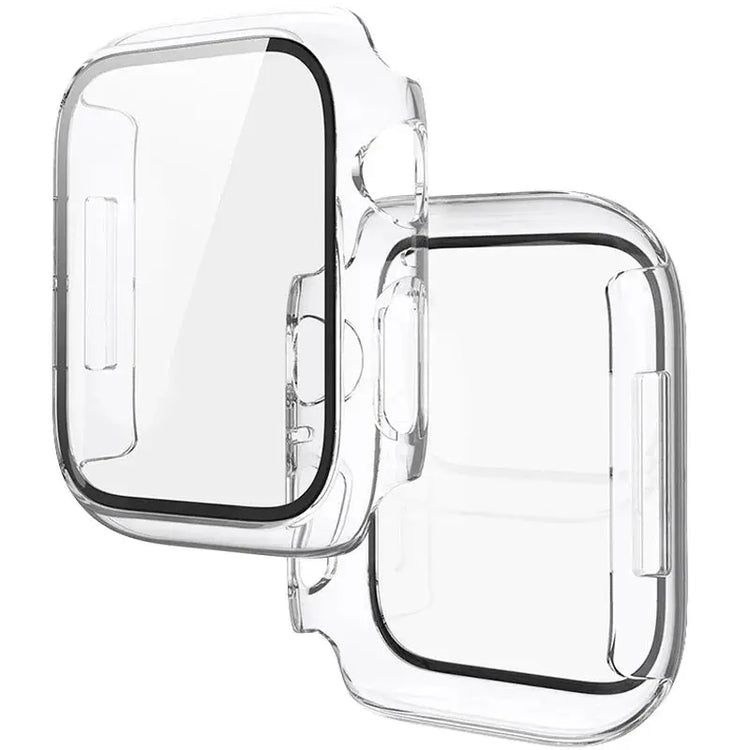 Apple Watch Tempered Glass + Bumper Case – Full Coverage Screen Protector for Series 9/8/7/SE/6/5/4 (45/44/41/40mm)