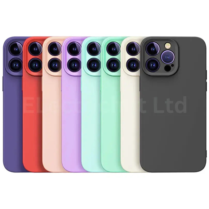 Shockproof Silicone Case for iPhone 16 / 15 / 14 Pro Max / Plus / 13 / 12 / 11 / XR / 8 / 7 – Soft Protective Back Cover